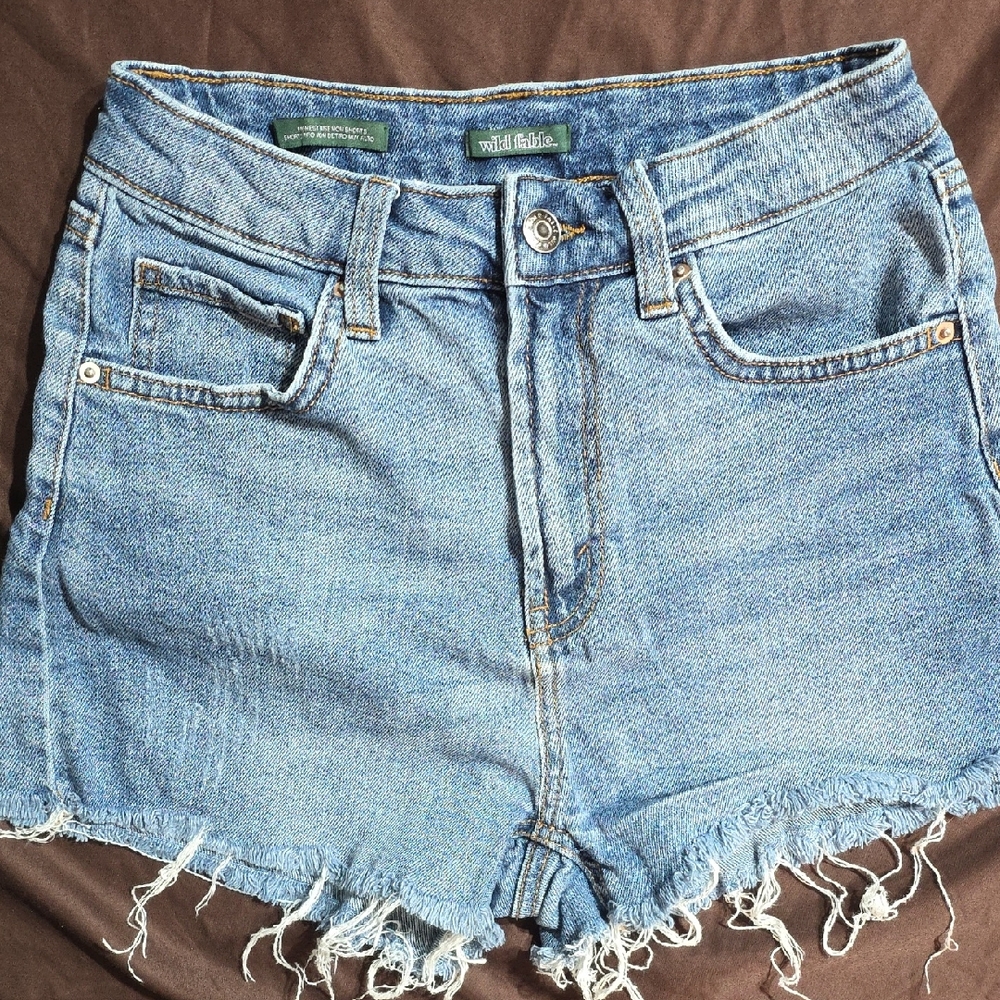 Wild Fable Frayed Hem Blue Jean Shorts